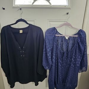 Elegant Black and Blue Women's Tops